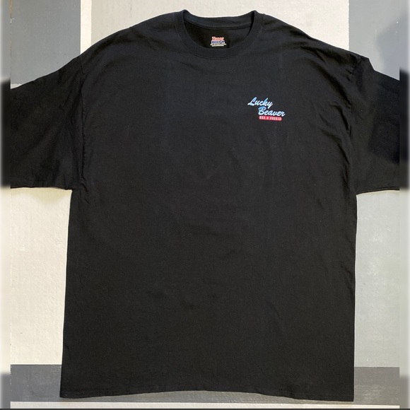 Men's Black Lucky Beaver, Lake Tahoe T-Shirt - Picture 2 of 6